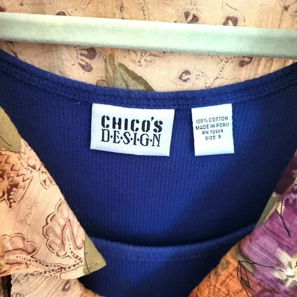 2 pcs Chaps Blouse with Wrist Tie and Chico's Purple Top Tank - Size 2X - Picture 2 of 7